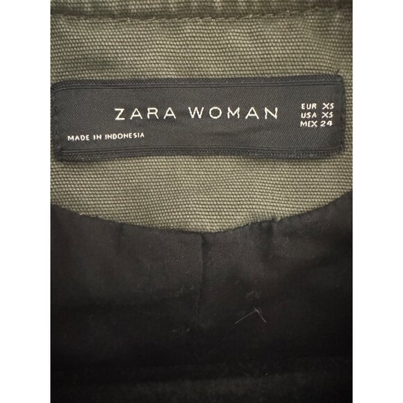 2/$30 Zara XS Two-Tone Olive Green & Black Zip-Up Jacket - Picture 3 of 16